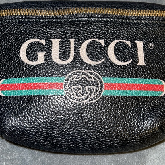 🍎SOLD🍎Gucci black leather belt bag excellent condition green n red strap - Picture 7 of 17